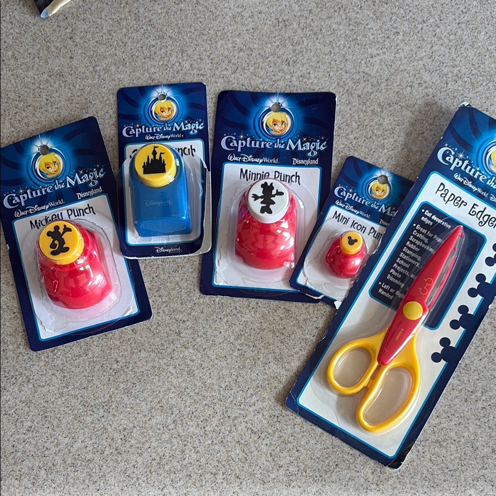 Disney Craft Punch and Scissors Set - Red, Yellow, Blue